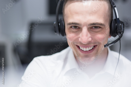 male call centre operator doing his job