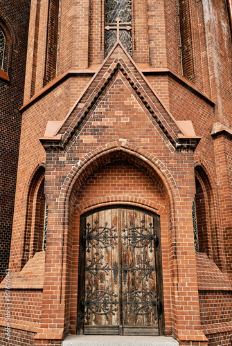 Portal of Neo-Gothic church in Frankfurt an der Oder in Germany.