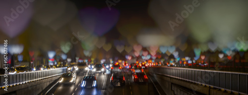 Wallpaper Mural night traffic in the city ,heart bokeh  Torontodigital.ca