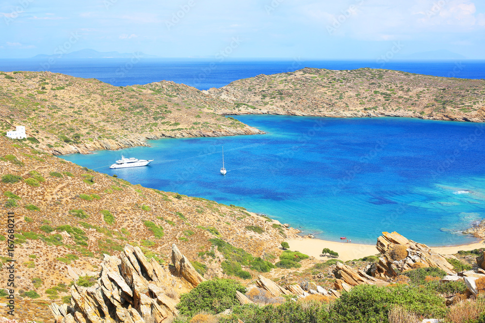 Beautiful coast on Ios Island, Cyclades Islands, Greece