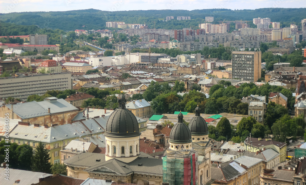 Lviv, Ukraine. View from City Hall in center.