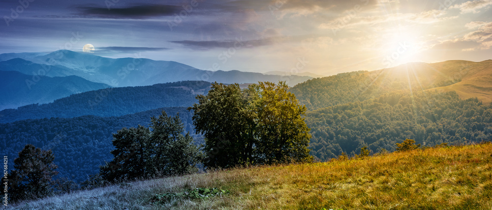 beautiful Carpathian panorama time concept