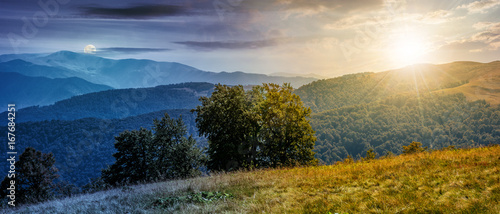 beautiful Carpathian panorama time concept