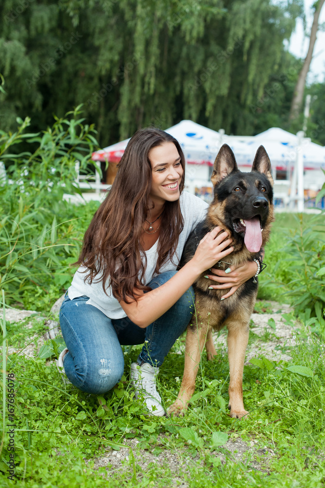The girl and her gorgeous German shepherd