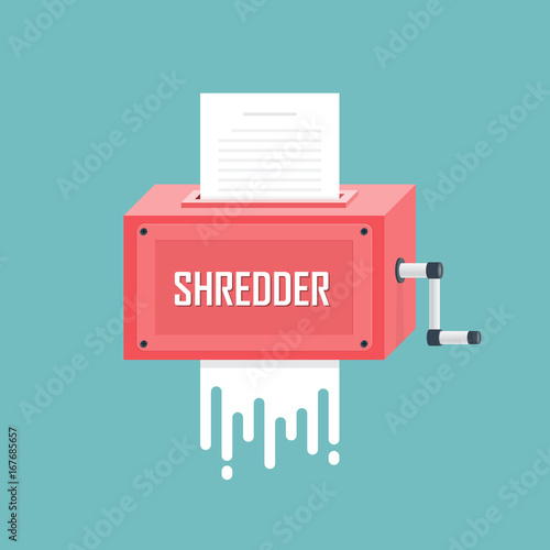 Concept of Paper Shredder. Vector illustration.