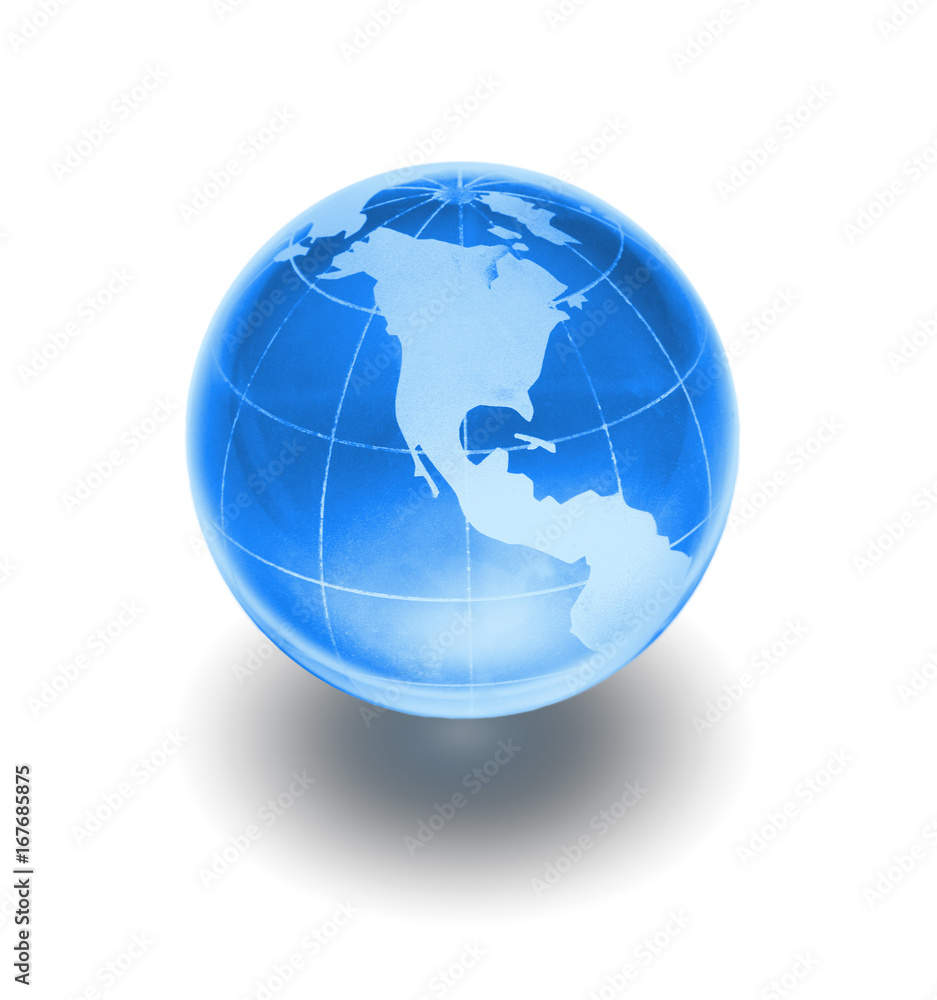 glass globe isolated on white background