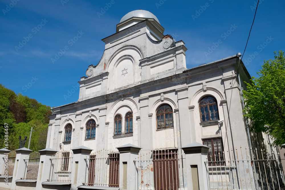 Synagogue building in Kaunas, Lithuania.