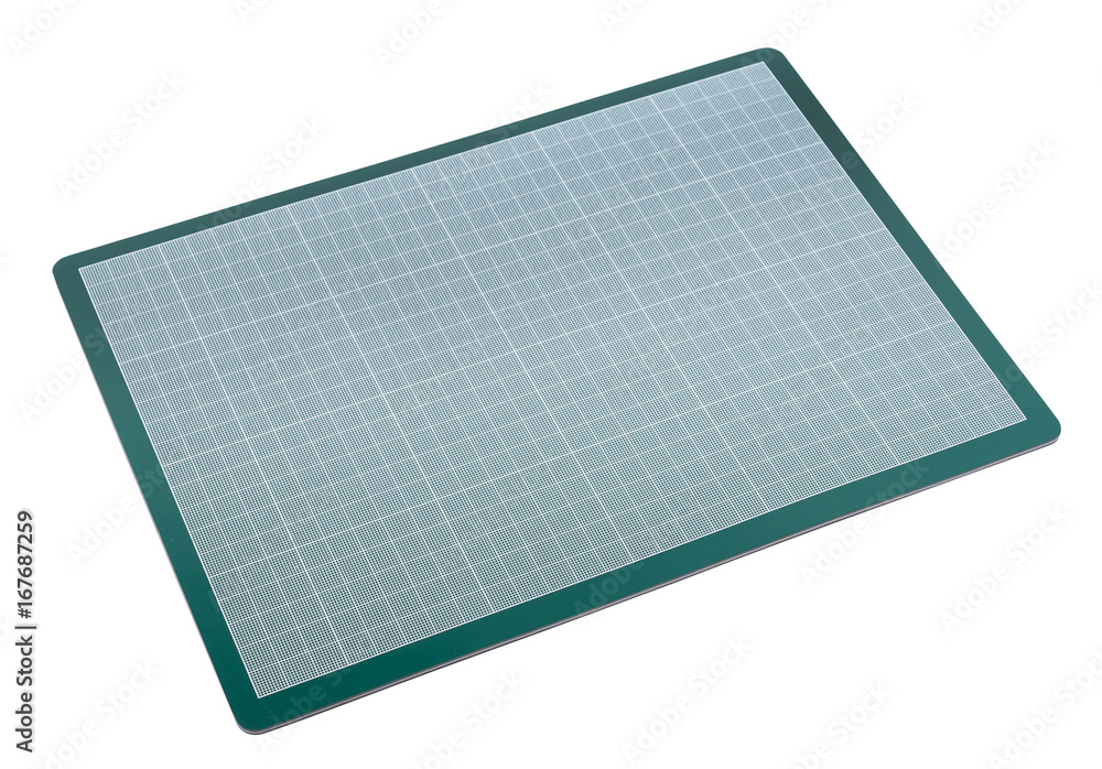 Green Cutting mat isolated on white background Green Cutting mat isolated on white background