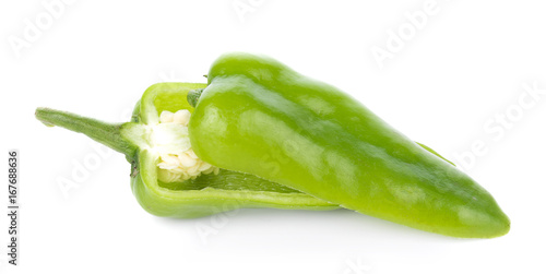 chili peppers on white background