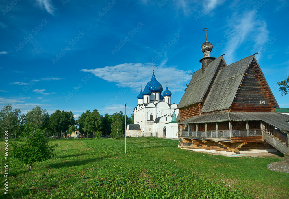Suzdal Kremlin.  St. Nicholas wooden Church in Suzdal