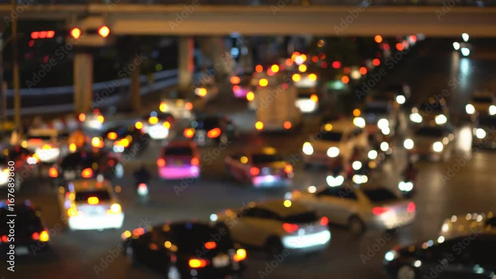 Abstract blurred traffic jam at Rama IV junction in Bangkok,Thailand Abstract blurred traffic jam at Rama IV junction in Bangkok,Thailand