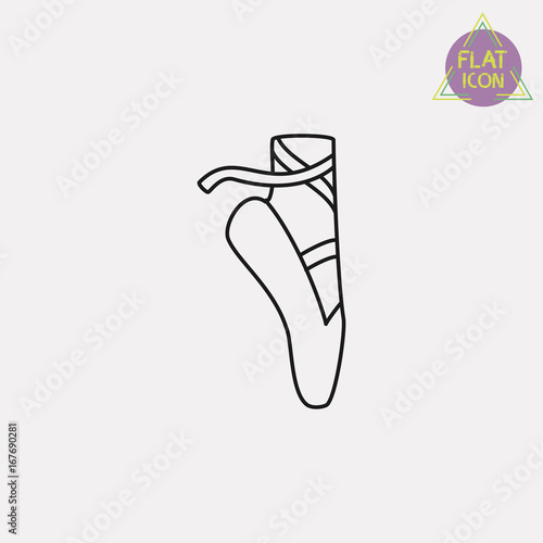 Ballet shoes linear icon