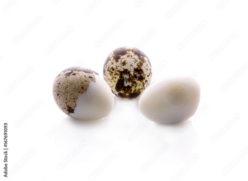 boiled quail eggs on white background boiled quail eggs on white background