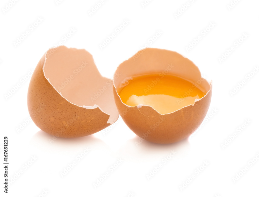 Broken egg isolated on white background Broken egg isolated on white background