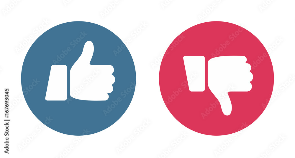 Like and Dislike Icons - vector illustration Like and Dislike Icons - vector illustration