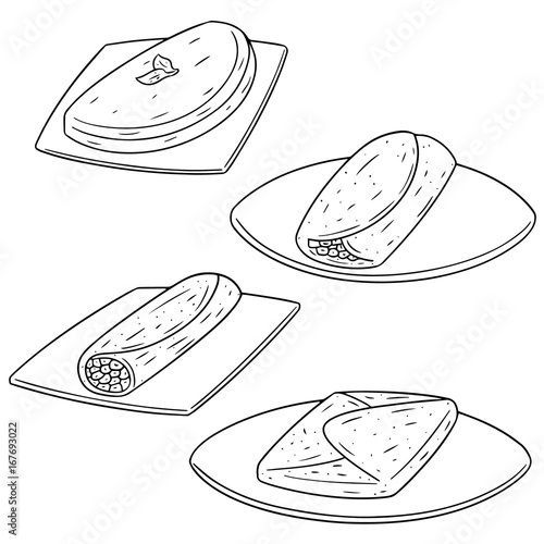 vector set of omelette