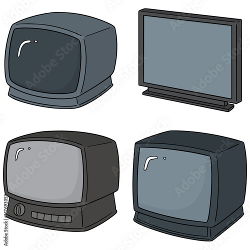 vector set of television