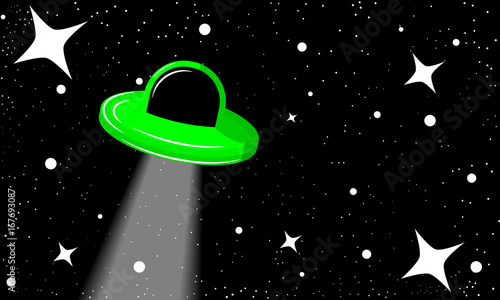UFO in the starry sky