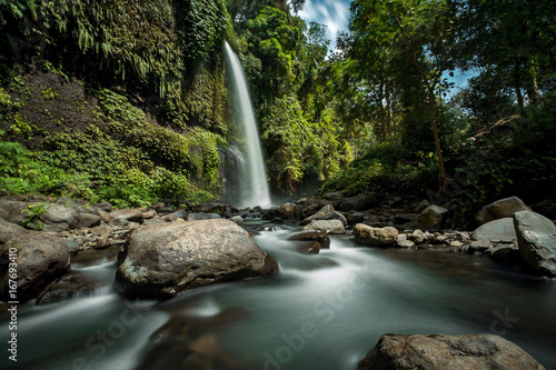 Sendang Gile waterfall is a stunning waterfall on Lombok  Indonesia. Long exposure photography.