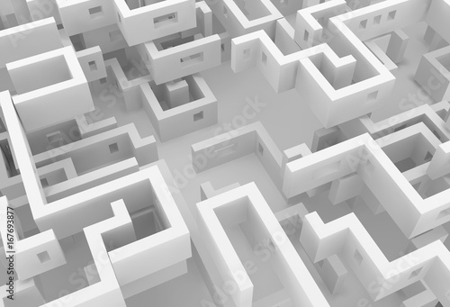 White Walls Empty Maze