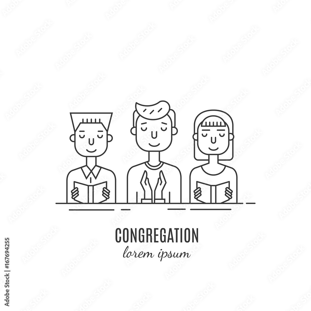 Congregation line icon