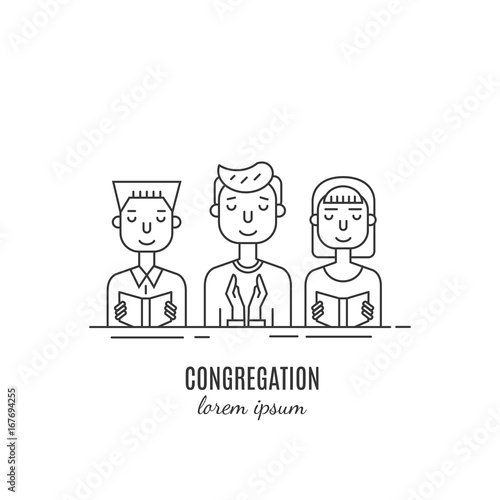 Congregation line icon
