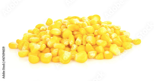 Ripe corn isolated on white background photo
