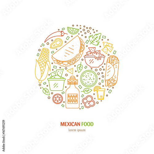 Mexican food icons