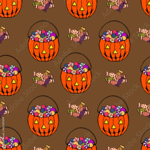 Halloween pumpkin  seamless pattern