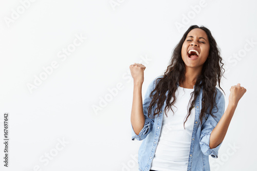 Tableau sur toile Postive human facial expressions, emotions, feelings, reaction and attitude