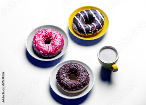 donuts and cup of coffee