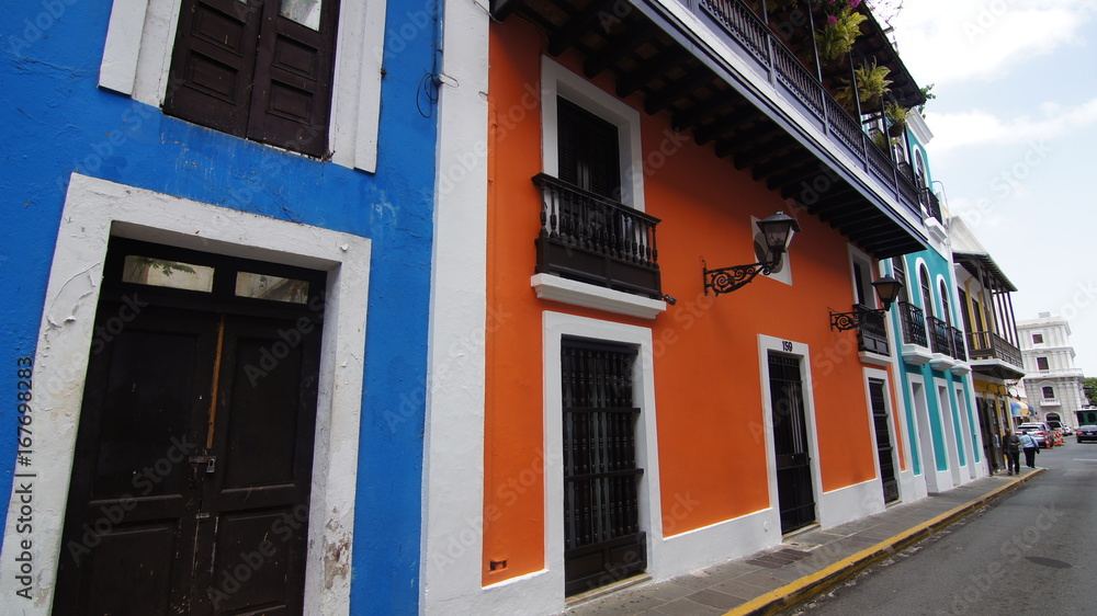 Casas Coloniales en el Viejo San Juan, Puerto Rico