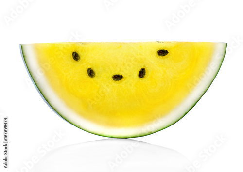  yellow watermelon on white background