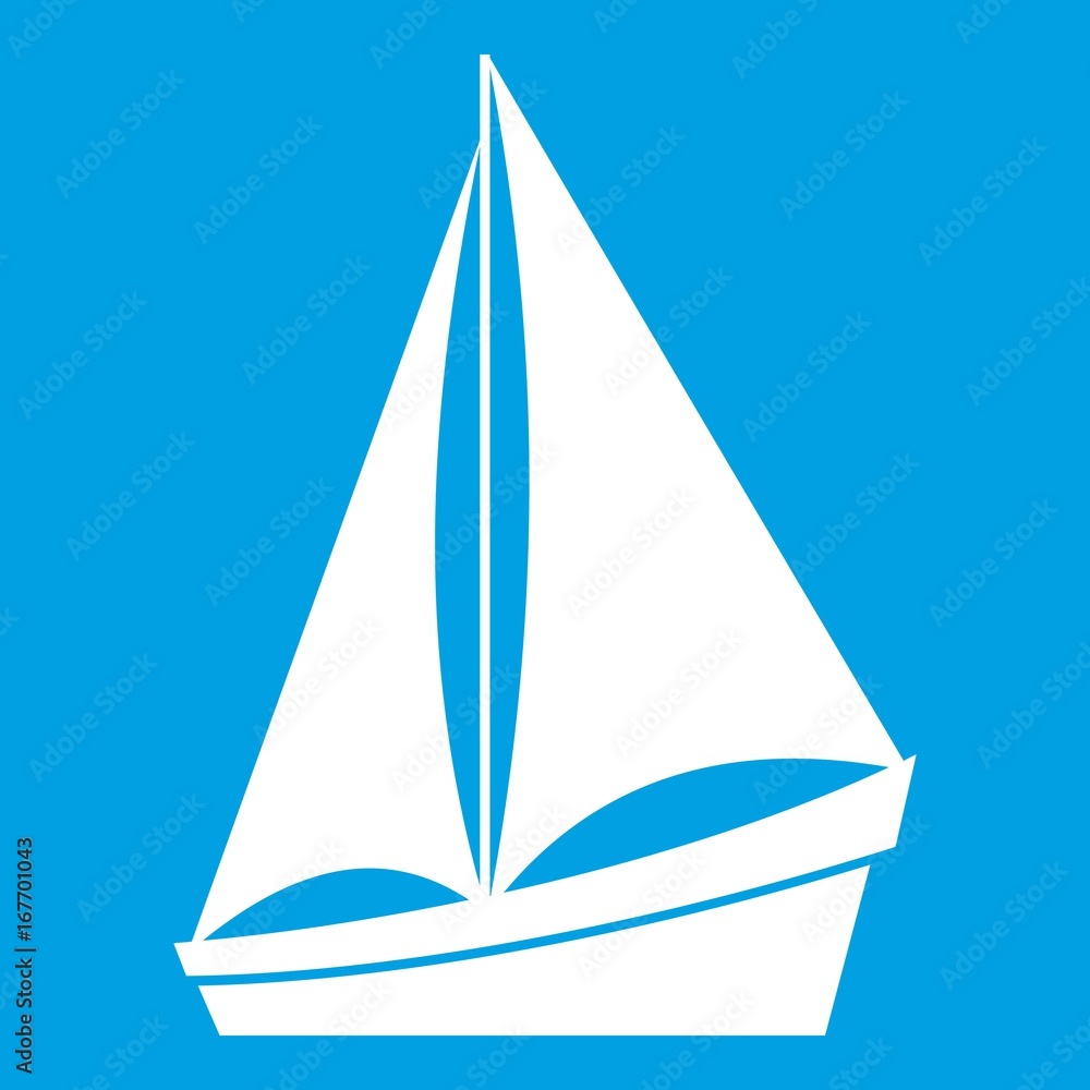 Small yacht icon white Small yacht icon white