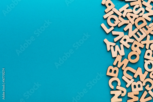Wooden english letters background