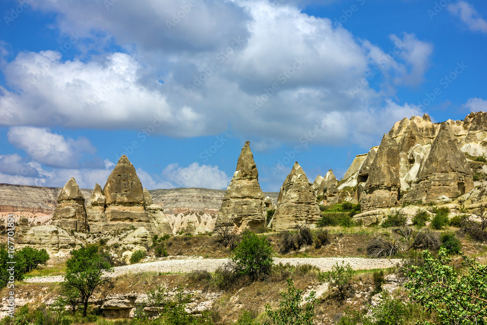 Mountain landscape. Cappadocia, Anatolia, Turkey.