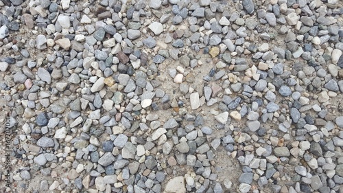 Close up of pebbles on a gravel pathway.