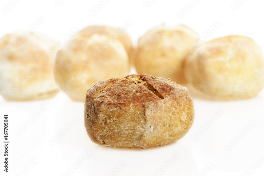 bread rolls isolated on a white background