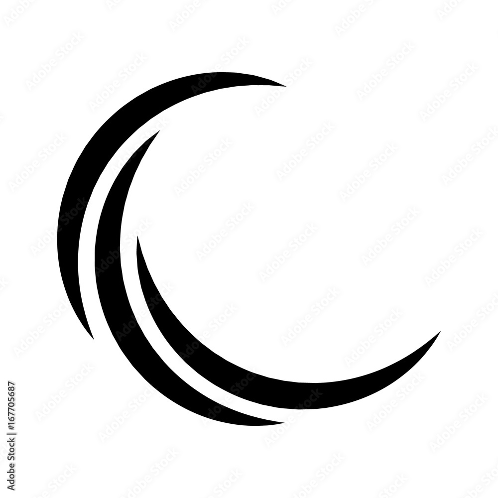 Obraz premium Black crescent logo