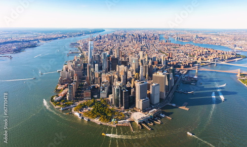 Widok z lotu ptaka dolny Manhattan Miasto Nowy Jork