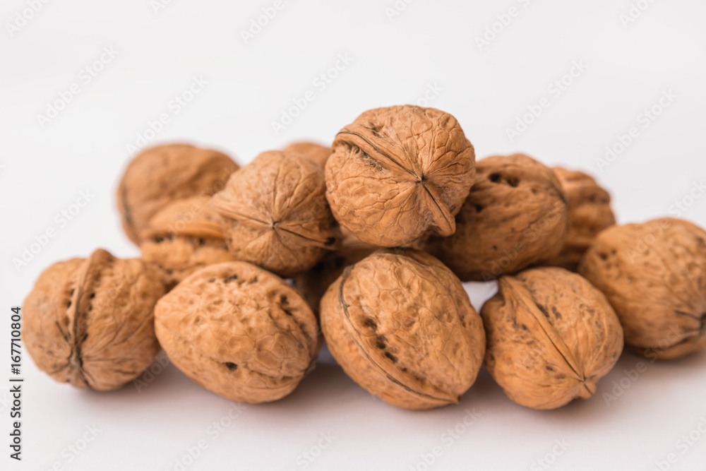 Walnut on white Walnut on white