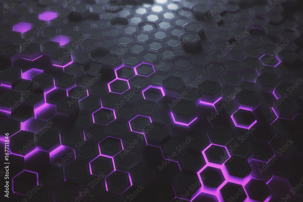 Purple hexagon background