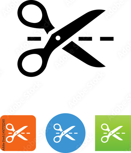 Scissors Cutting Coupon Icon - Illustration