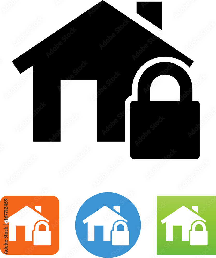 Secure Home Icon - Illustration Secure Home Icon - Illustration