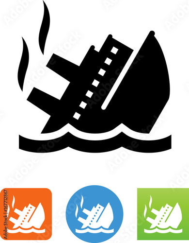 Sinking Ship Icon - Illustration