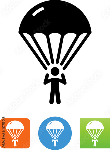 Skydiving Parachuting Icon - Illustration