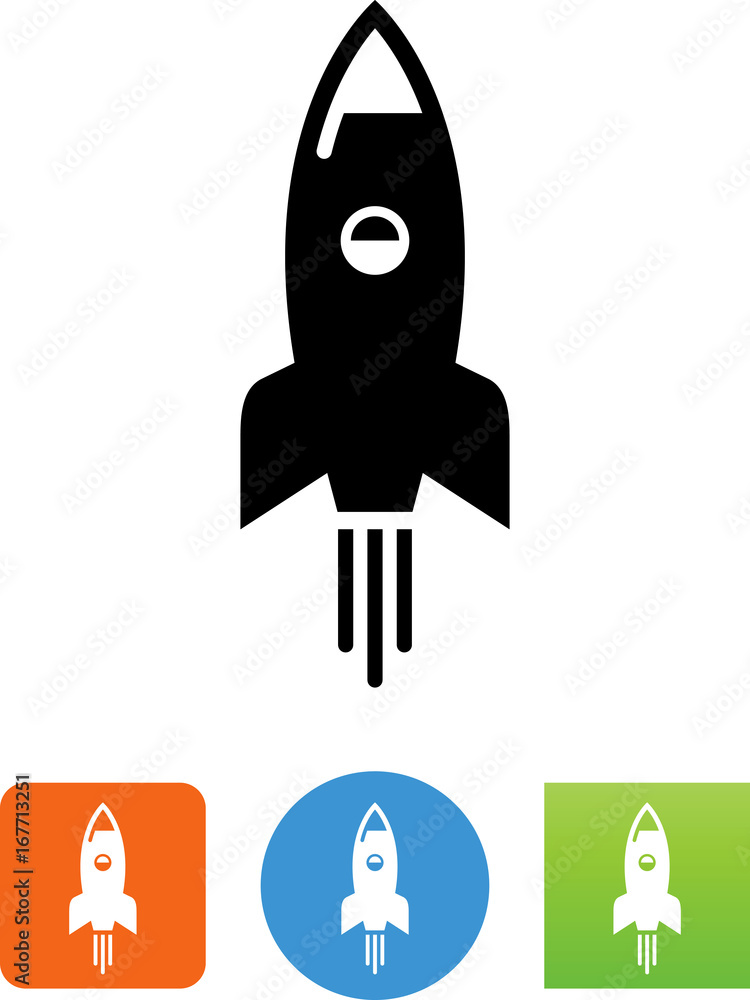 Soaring Space Rocket Icon - Illustration Soaring Space Rocket Icon - Illustration