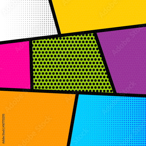 Pop art comic book strip background