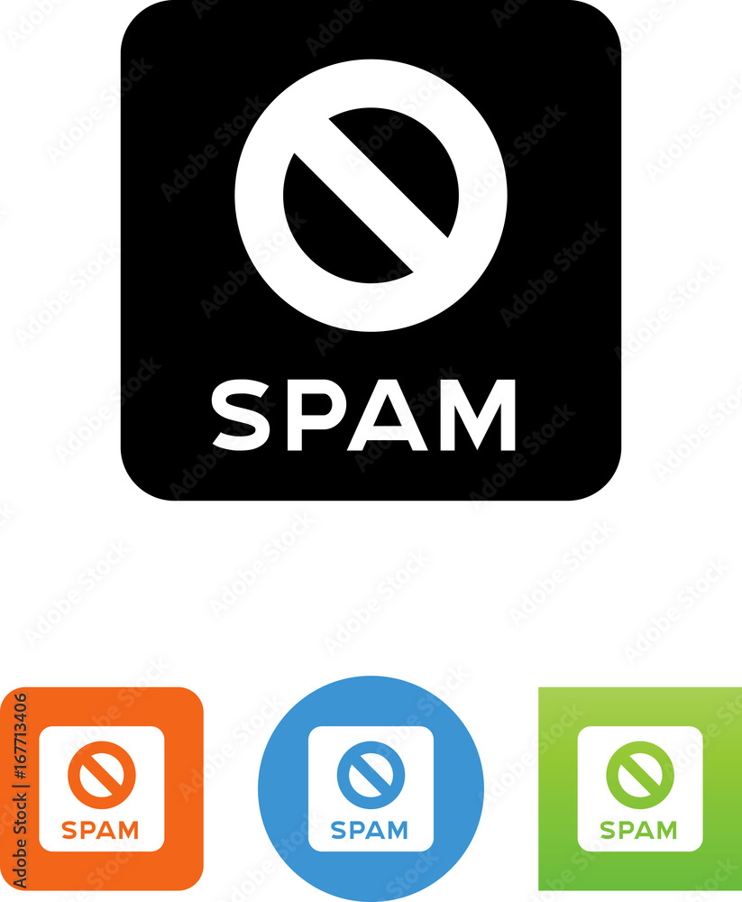 Spam Prohibited Icon - Illustration Spam Prohibited Icon - Illustration