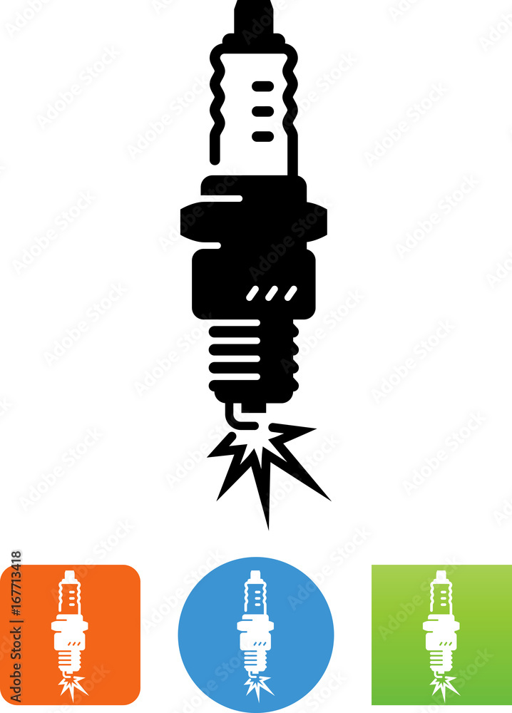 Spark Plug With Spark Icon - Illustration